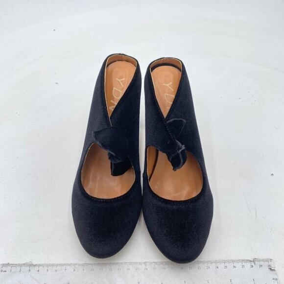 YDN Black Retro Bow Chunky Heel Mules Round Toe Slip on Sandals Silde Work Shoes - Picture 3 of 8